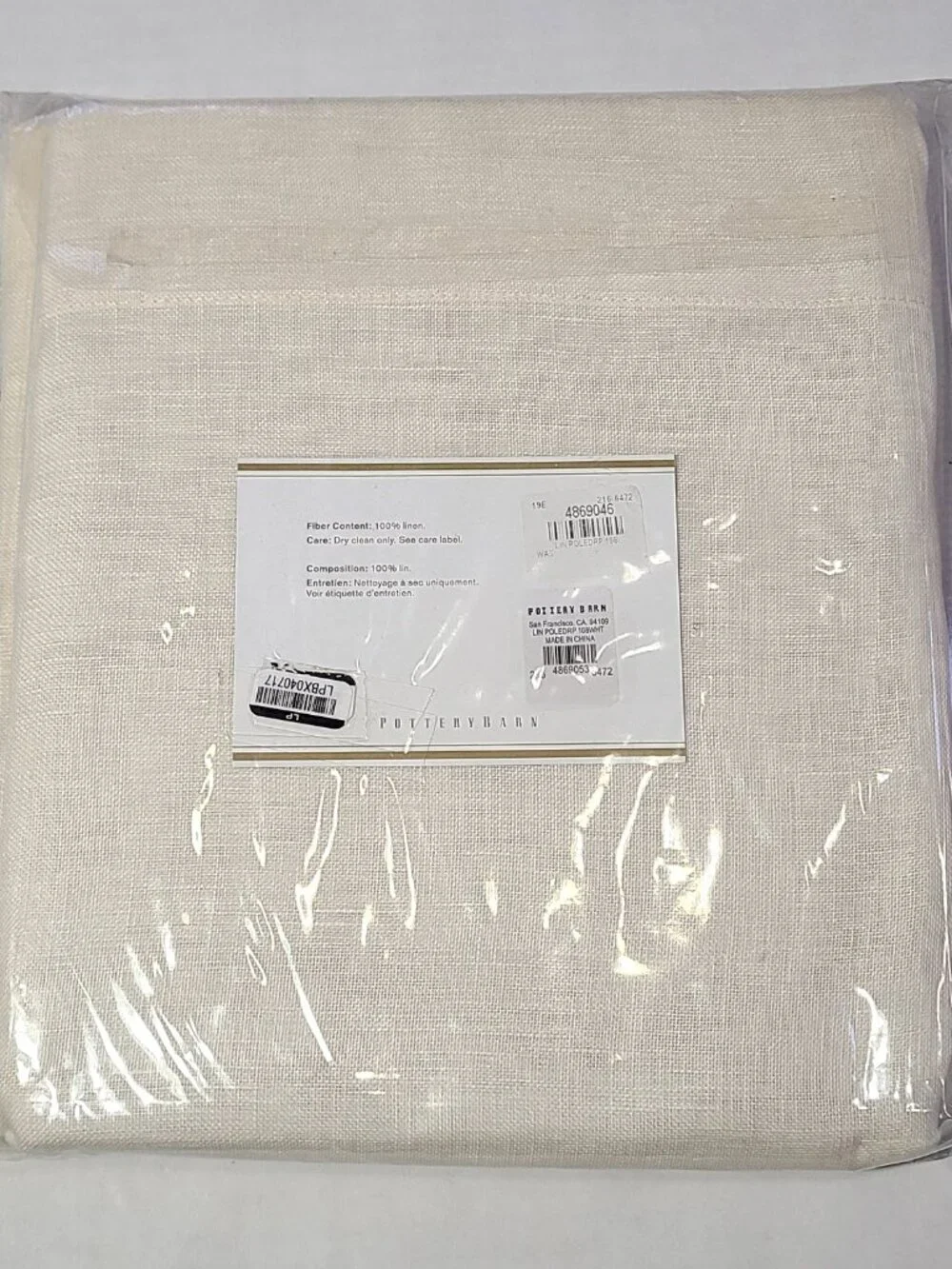 NEW Pottery Barn Foundations 100% High Quality LInen Sheer Drape 54